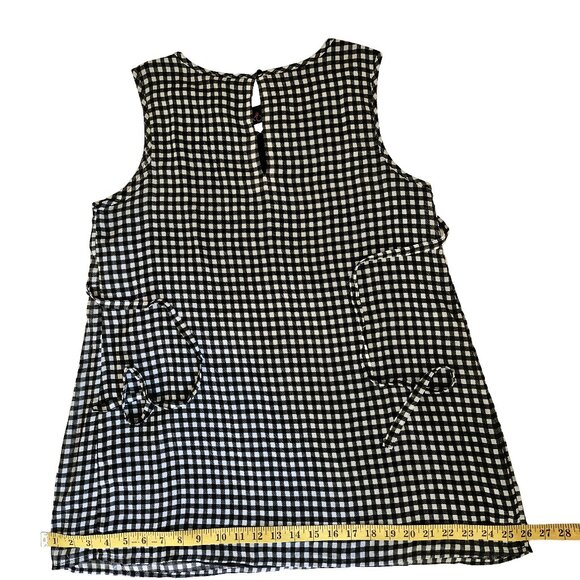 NWT STORK & BABE Black & White Gingham Flower Embroidered Maternity Top Size Med - Picture 5 of 7